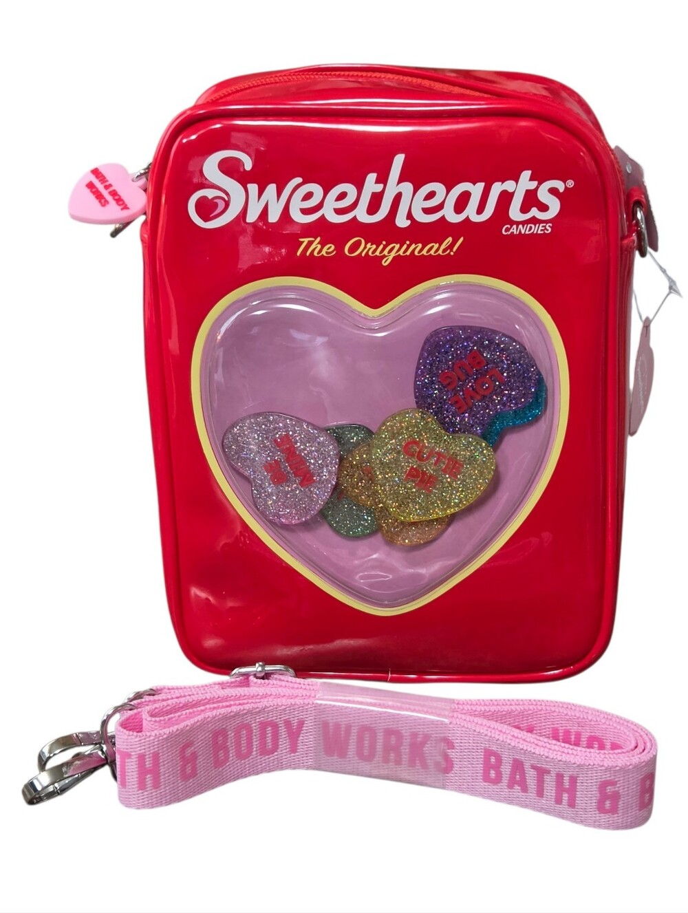 NWT Bath & Body Works Red Sweetheart Candies Crossbody Bag Purse Valentines Day